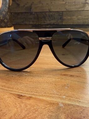 Tom Ford Black Sunglasses with Gold Accents